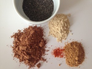 ingredients for vegan superfood hot chocolate